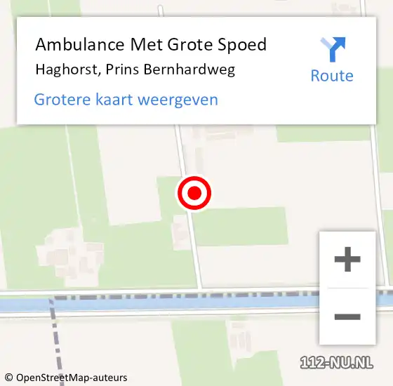 Locatie op kaart van de 112 melding: Ambulance Met Grote Spoed Naar Haghorst, Prins Bernhardweg op 10 januari 2018 05:35