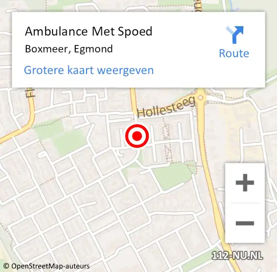 Locatie op kaart van de 112 melding: Ambulance Met Spoed Naar Boxmeer, Egmond op 10 januari 2018 06:29