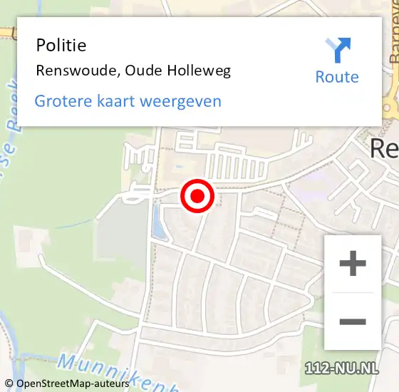 Locatie op kaart van de 112 melding: Politie Renswoude, Oude Holleweg op 10 januari 2018 07:26