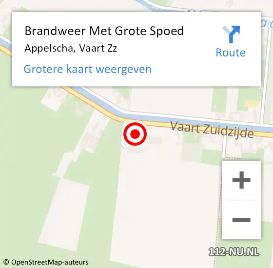 Locatie op kaart van de 112 melding: Brandweer Met Grote Spoed Naar Appelscha, Vaart Zz op 10 januari 2018 08:00