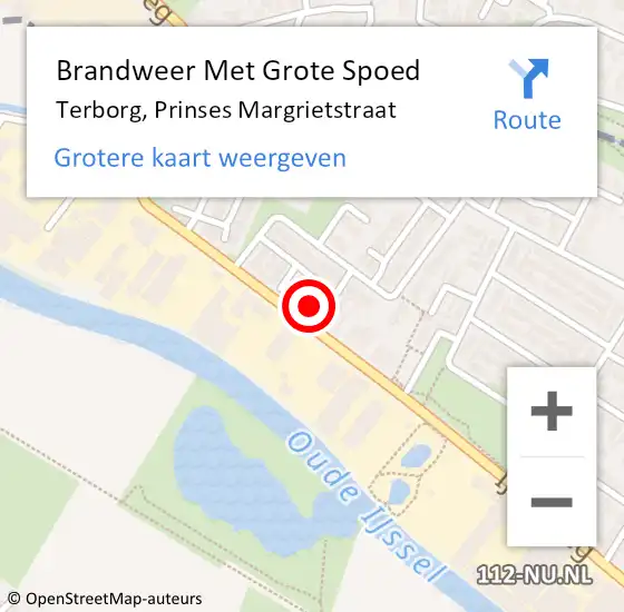 Locatie op kaart van de 112 melding: Brandweer Met Grote Spoed Naar Terborg, Prinses Margrietstraat op 10 januari 2018 08:15