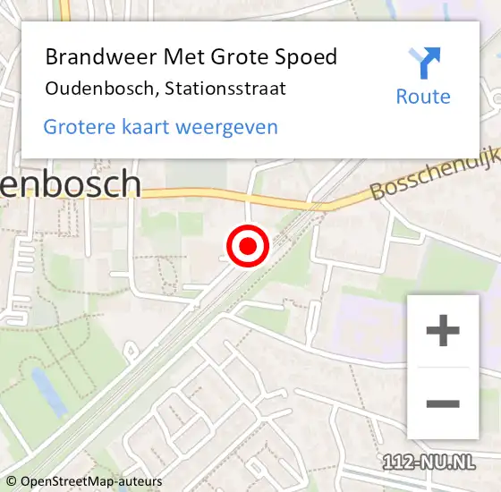 Locatie op kaart van de 112 melding: Brandweer Met Grote Spoed Naar Oudenbosch, Stationsstraat op 10 januari 2018 08:19