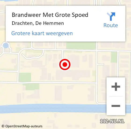 Locatie op kaart van de 112 melding: Brandweer Met Grote Spoed Naar Drachten, De Hemmen op 10 januari 2018 08:32