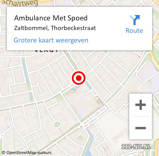 Locatie op kaart van de 112 melding: Ambulance Met Spoed Naar Zaltbommel, Thorbeckestraat op 10 januari 2018 11:17