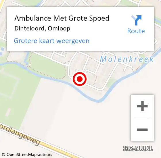 Locatie op kaart van de 112 melding: Ambulance Met Grote Spoed Naar Dinteloord, Omloop op 10 januari 2018 11:46