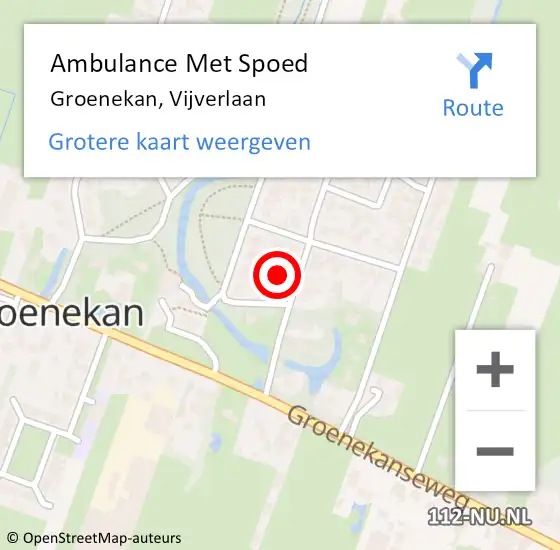 Locatie op kaart van de 112 melding: Ambulance Met Spoed Naar Groenekan, Vijverlaan op 10 januari 2018 14:00