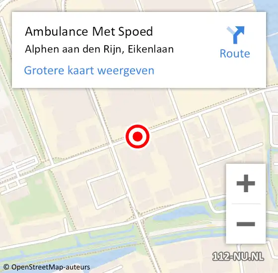 Locatie op kaart van de 112 melding: Ambulance Met Spoed Naar Alphen aan den Rijn, Eikenlaan op 10 januari 2018 14:02