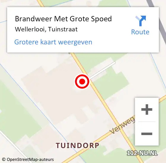 Locatie op kaart van de 112 melding: Brandweer Met Grote Spoed Naar Wellerlooi, Tuinstraat op 10 januari 2018 14:39