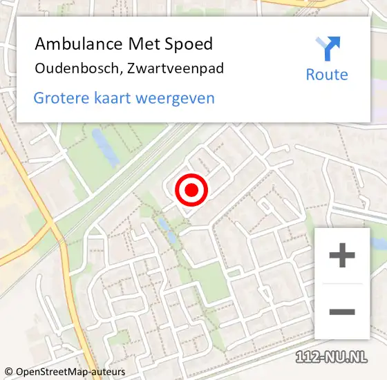 Locatie op kaart van de 112 melding: Ambulance Met Spoed Naar Oudenbosch, Zwartveenpad op 10 januari 2018 15:54