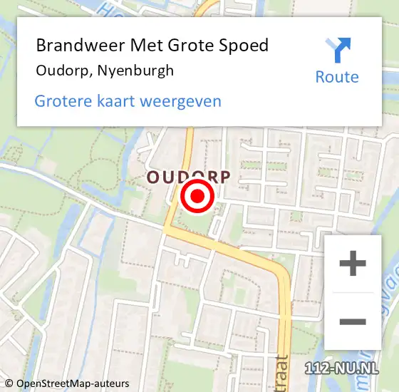 Locatie op kaart van de 112 melding: Brandweer Met Grote Spoed Naar Oudorp, Nyenburgh op 10 januari 2018 16:19