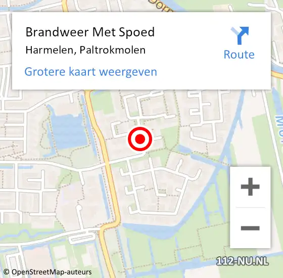 Locatie op kaart van de 112 melding: Brandweer Met Spoed Naar Harmelen, Paltrokmolen op 10 januari 2018 16:22