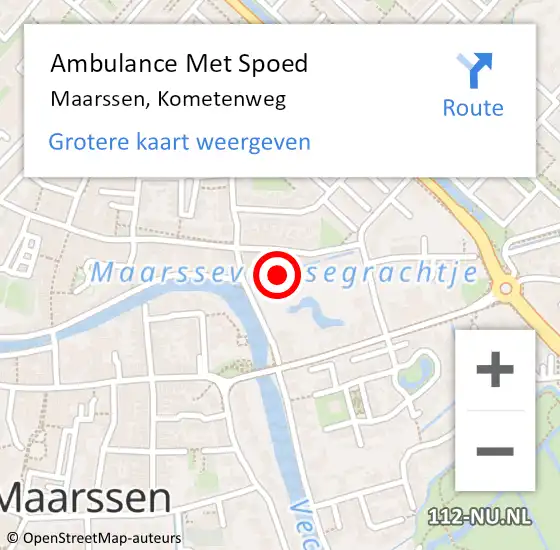 Locatie op kaart van de 112 melding: Ambulance Met Spoed Naar Maarssen, A2 R hectometerpaal: 56,2 op 10 januari 2018 18:07
