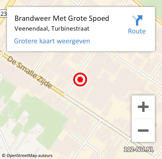 Locatie op kaart van de 112 melding: Brandweer Met Grote Spoed Naar Veenendaal, Turbinestraat op 10 januari 2018 18:07
