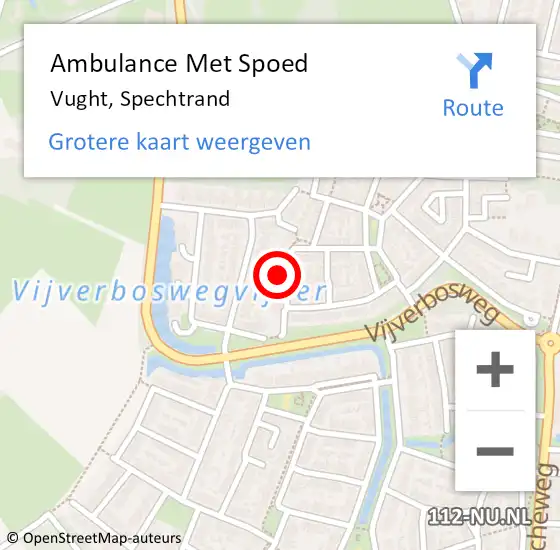 Locatie op kaart van de 112 melding: Ambulance Met Spoed Naar Vught, Spechtrand op 10 januari 2018 18:53