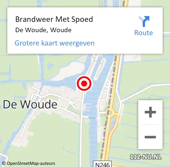 Locatie op kaart van de 112 melding: Brandweer Met Spoed Naar De Woude, Woude op 22 september 2013 10:04