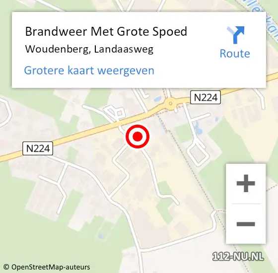 Locatie op kaart van de 112 melding: Brandweer Met Grote Spoed Naar Woudenberg, Landaasweg op 10 januari 2018 19:12