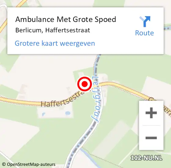 Locatie op kaart van de 112 melding: Ambulance Met Grote Spoed Naar Berlicum, Haffertsestraat op 10 januari 2018 19:28