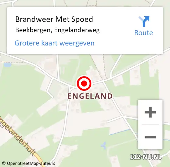 Locatie op kaart van de 112 melding: Brandweer Met Spoed Naar Beekbergen, Engelanderweg op 10 januari 2018 20:53