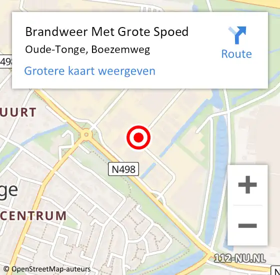 Locatie op kaart van de 112 melding: Brandweer Met Grote Spoed Naar Oude-Tonge, Boezemweg op 10 januari 2018 20:57