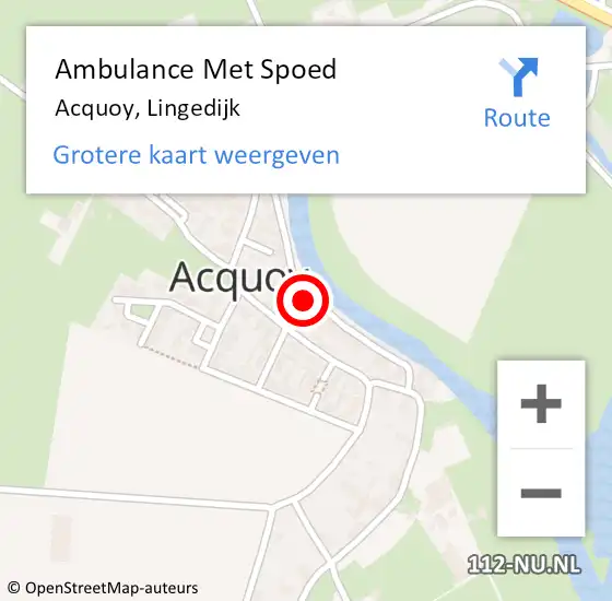 Locatie op kaart van de 112 melding: Ambulance Met Spoed Naar Acquoy, Lingedijk op 10 januari 2018 21:23