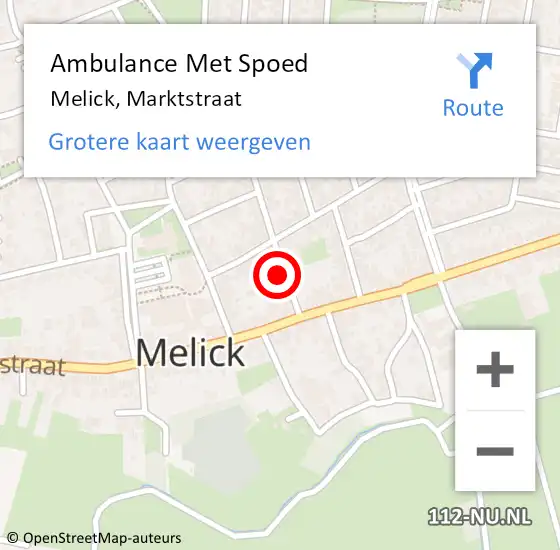 Locatie op kaart van de 112 melding: Ambulance Met Spoed Naar Melick, Marktstraat op 11 januari 2018 06:41