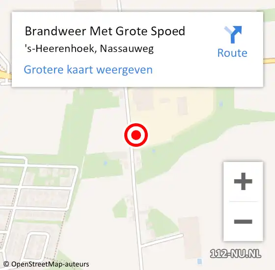 Locatie op kaart van de 112 melding: Brandweer Met Grote Spoed Naar 's-Heerenhoek, Nassauweg op 11 januari 2018 08:14