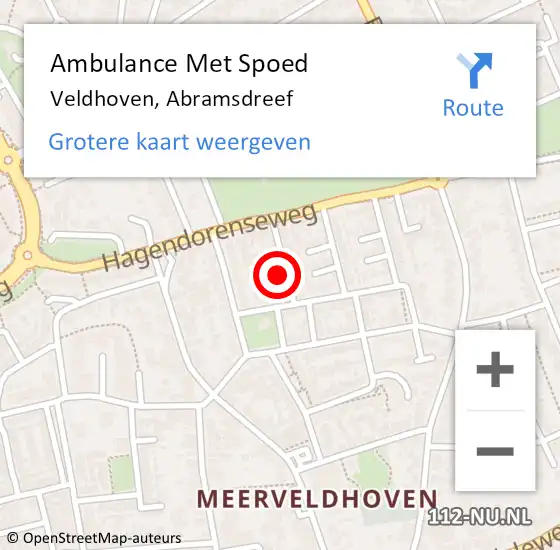 Locatie op kaart van de 112 melding: Ambulance Met Spoed Naar Veldhoven, Abramsdreef op 11 januari 2018 08:19