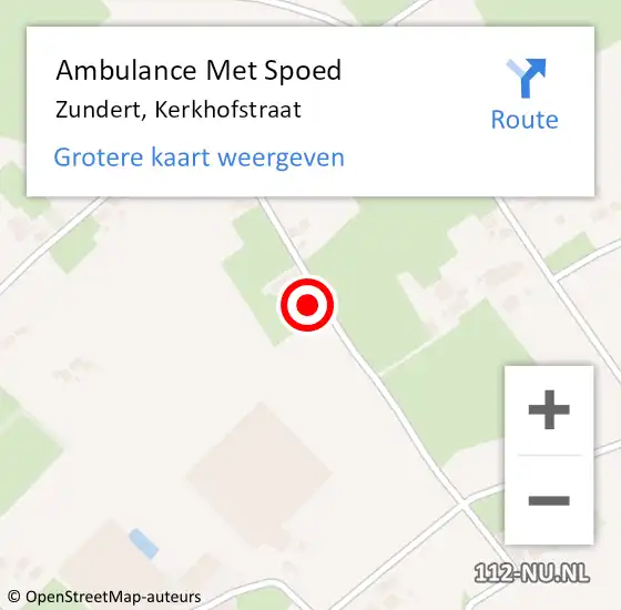 Locatie op kaart van de 112 melding: Ambulance Met Spoed Naar Zundert, Kerkhofstraat op 11 januari 2018 08:42