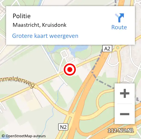 Locatie op kaart van de 112 melding: Politie Maastricht, Kruisdonk op 11 januari 2018 08:43