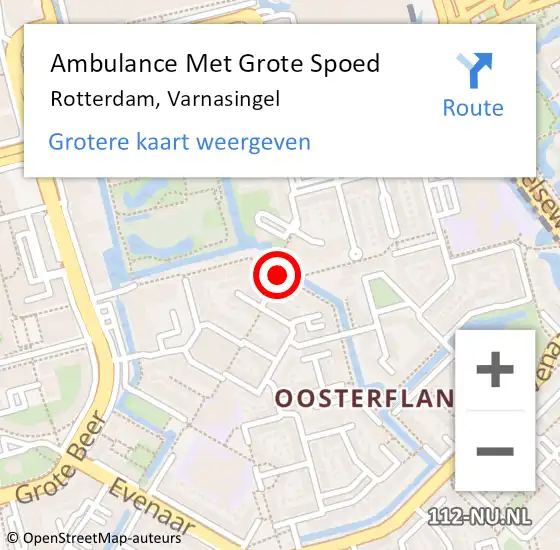 Locatie op kaart van de 112 melding: Ambulance Met Grote Spoed Naar Rotterdam, Varnasingel op 11 januari 2018 08:52