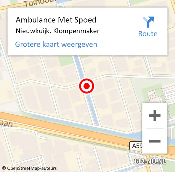 Locatie op kaart van de 112 melding: Ambulance Met Spoed Naar Nieuwkuijk, Klompenmaker op 11 januari 2018 08:55