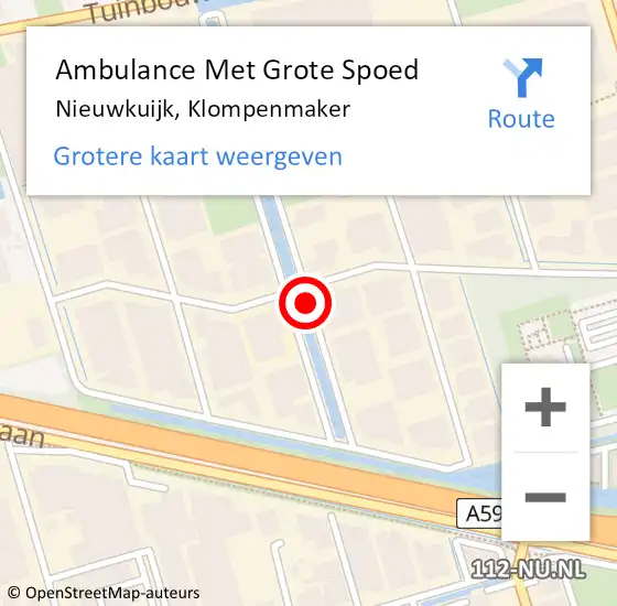 Locatie op kaart van de 112 melding: Ambulance Met Grote Spoed Naar Nieuwkuijk, Klompenmaker op 11 januari 2018 09:02