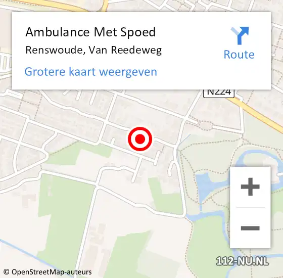 Locatie op kaart van de 112 melding: Ambulance Met Spoed Naar Renswoude, Van Reedeweg op 11 januari 2018 09:07