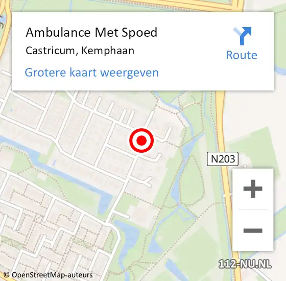 Locatie op kaart van de 112 melding: Ambulance Met Spoed Naar Castricum, Kemphaan op 11 januari 2018 10:03