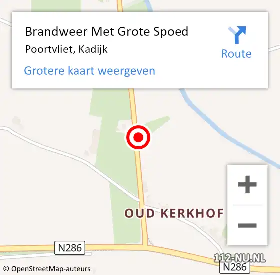 Locatie op kaart van de 112 melding: Brandweer Met Grote Spoed Naar Poortvliet, Kadijk op 11 januari 2018 10:24