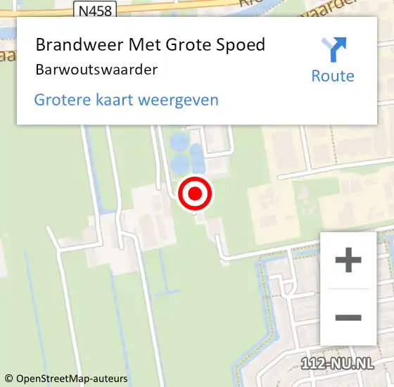 Locatie op kaart van de 112 melding: Brandweer Met Grote Spoed Naar Barwoutswaarder op 11 januari 2018 10:38