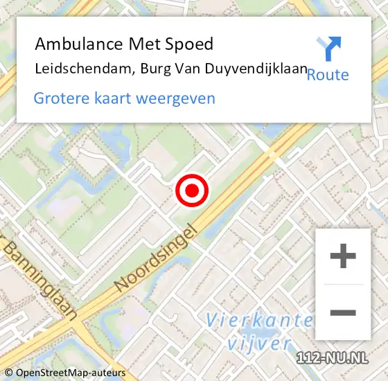 Locatie op kaart van de 112 melding: Ambulance Met Spoed Naar Leidschendam, Burg Van Duyvendijklaan op 11 januari 2018 10:39