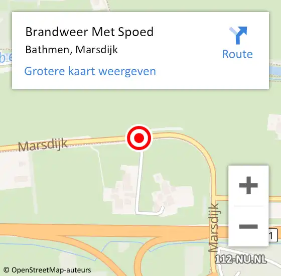 Locatie op kaart van de 112 melding: Brandweer Met Spoed Naar Bathmen, Marsdijk op 11 januari 2018 10:46