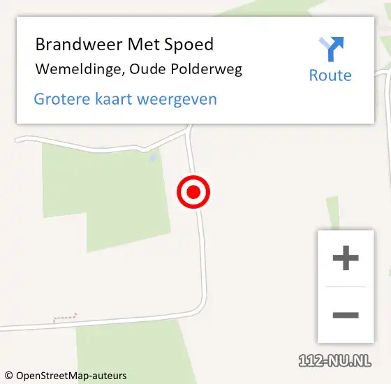 Locatie op kaart van de 112 melding: Brandweer Met Spoed Naar Wemeldinge, Oude Polderweg op 11 januari 2018 10:58