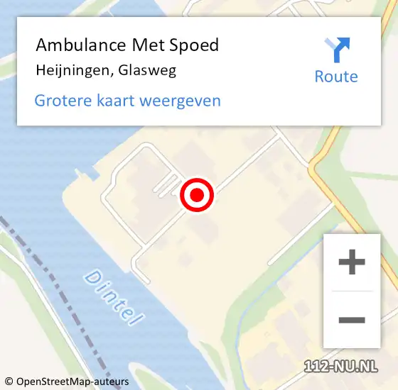 Locatie op kaart van de 112 melding: Ambulance Met Spoed Naar Heijningen, Glasweg op 11 januari 2018 11:36