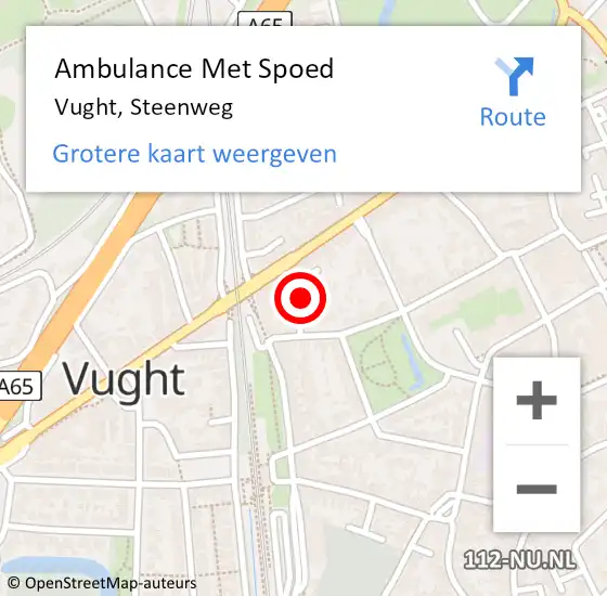 Locatie op kaart van de 112 melding: Ambulance Met Spoed Naar Vught, Steenweg op 11 januari 2018 14:02