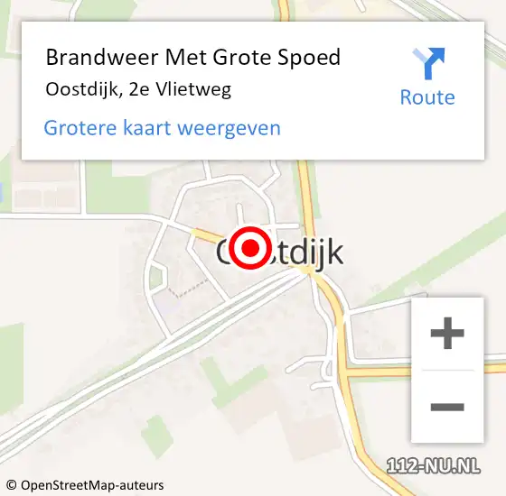 Locatie op kaart van de 112 melding: Brandweer Met Grote Spoed Naar Oostdijk, 2e Vlietweg op 11 januari 2018 14:21