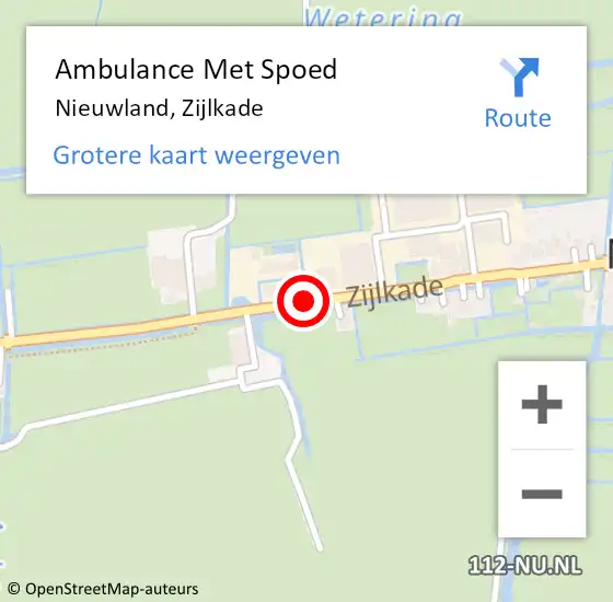 Locatie op kaart van de 112 melding: Ambulance Met Spoed Naar Nieuwland, Zijlkade op 11 januari 2018 14:38