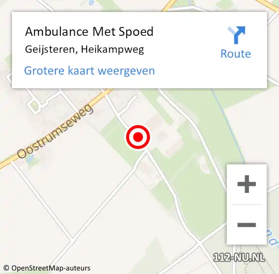 Locatie op kaart van de 112 melding: Ambulance Met Spoed Naar Geijsteren, Heikampweg op 12 februari 2014 19:55