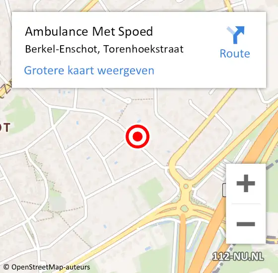 Locatie op kaart van de 112 melding: Ambulance Met Spoed Naar Berkel-Enschot, Torenhoekstraat op 11 januari 2018 15:45