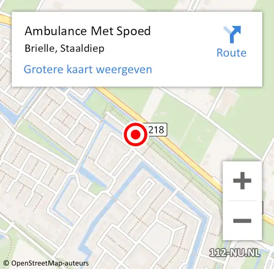 Locatie op kaart van de 112 melding: Ambulance Met Spoed Naar Brielle, Staaldiep op 11 januari 2018 15:50