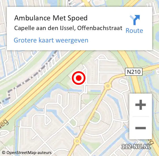 Locatie op kaart van de 112 melding: Ambulance Met Spoed Naar Capelle aan den IJssel, Offenbachstraat op 11 januari 2018 16:06