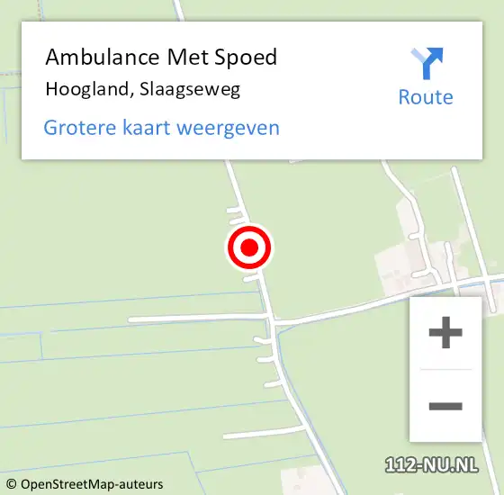 Locatie op kaart van de 112 melding: Ambulance Met Spoed Naar Hoogland, Slaagseweg op 11 januari 2018 17:43