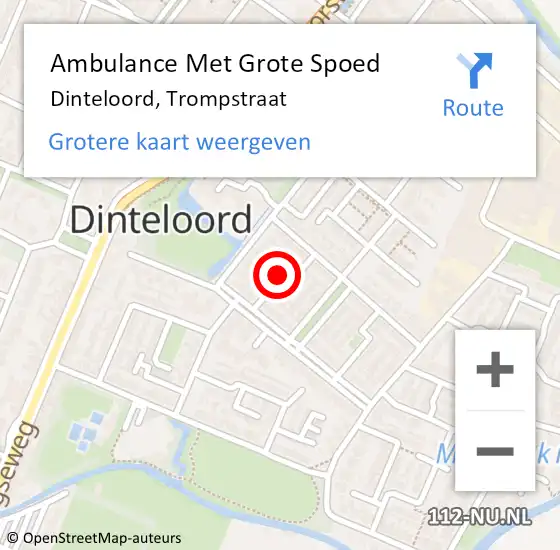 Locatie op kaart van de 112 melding: Ambulance Met Grote Spoed Naar Dinteloord, Trompstraat op 11 januari 2018 18:24