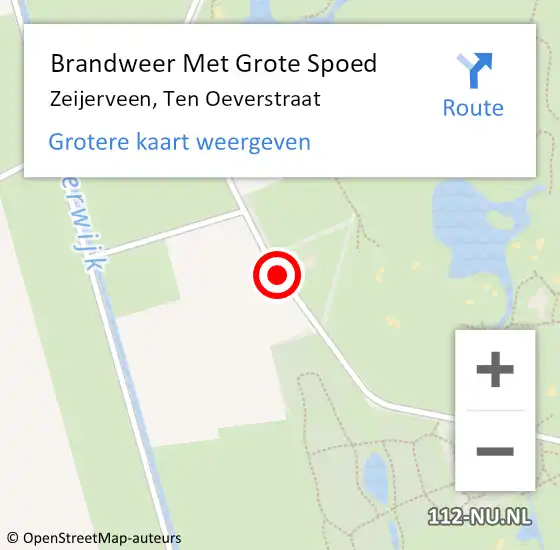 Locatie op kaart van de 112 melding: Brandweer Met Grote Spoed Naar Zeijerveen, Ten Oeverstraat op 11 januari 2018 19:12